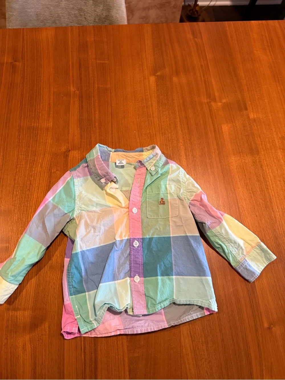 GAP Pastel Multicolor Plaid Button-Down Shirt